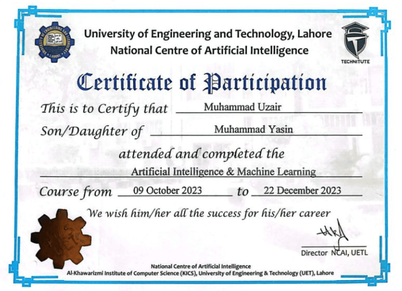 Artificial Intelligence and Machine Learning