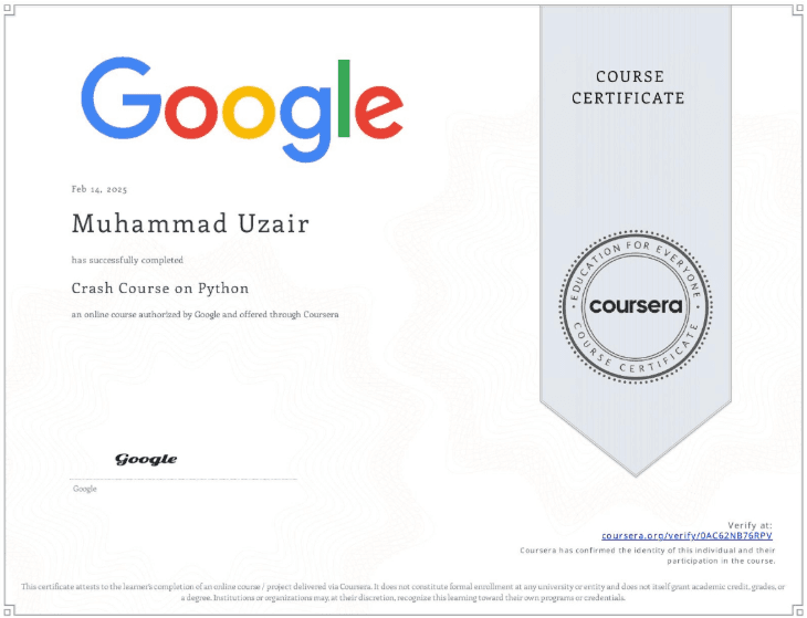 Crash Course on Python